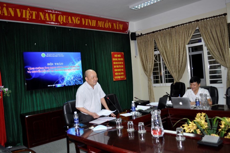 Hội thảo trực tuyến “Tăng cường ứng dụng công nghệ thông tin và chuyển đổi số tại Trường Đại học Tây Bắc”