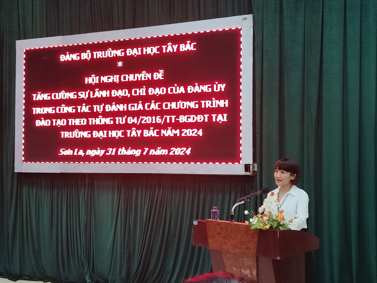 Hội nghị chuyên đề Tăng cường sự lãnh đạo, chỉ đạo của Đảng ủy trong công tác tự đánh giá các chương trình đào tạo theo Thông tư 04/2016/TT-BGDĐT tại Trường Đại học Tây Bắc năm 2024