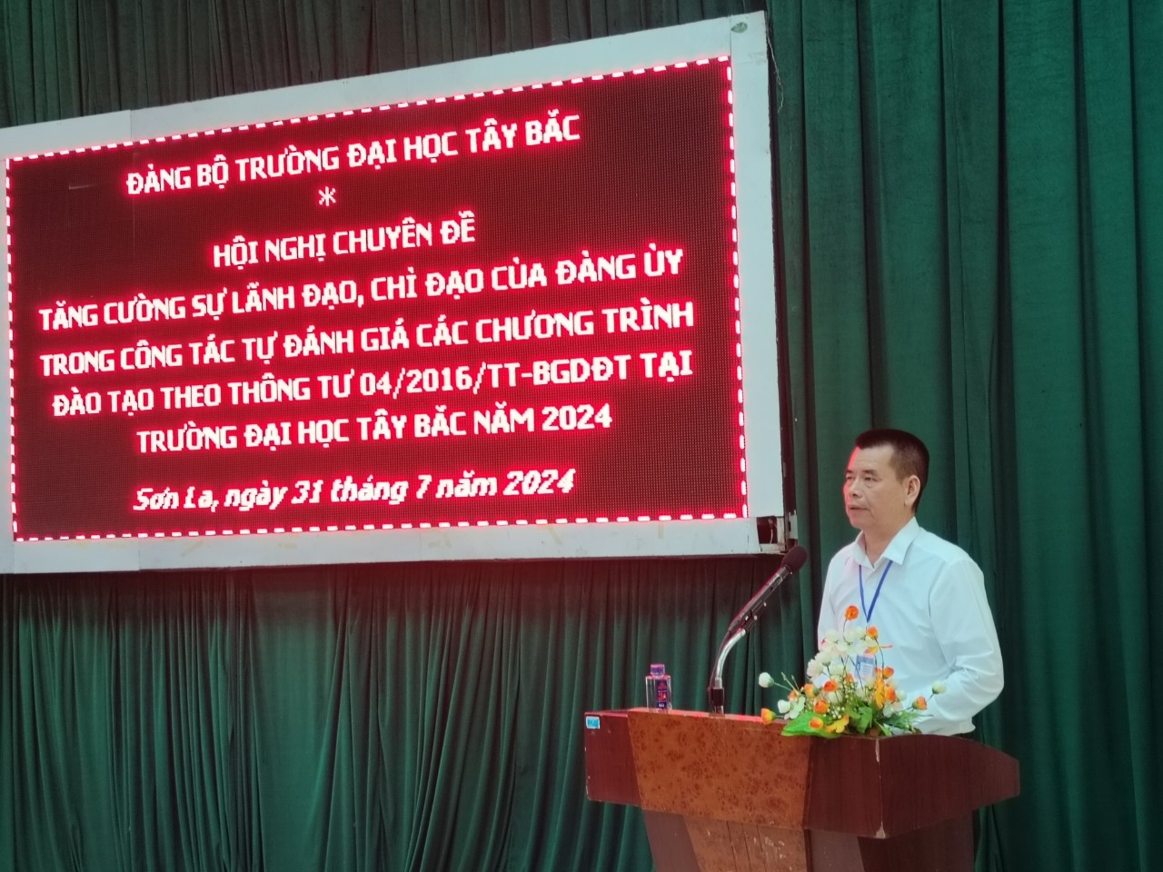 Hội nghị chuyên đề Tăng cường sự lãnh đạo, chỉ đạo của Đảng ủy trong công tác tự đánh giá các chương trình đào tạo theo Thông tư 04/2016/TT-BGDĐT tại Trường Đại học Tây Bắc năm 2024