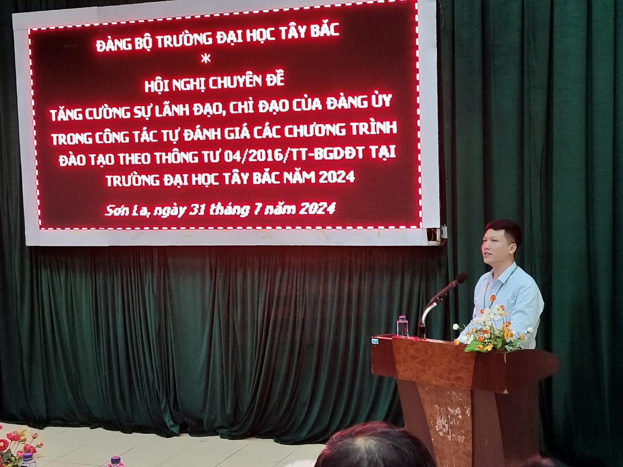 Hội nghị chuyên đề Tăng cường sự lãnh đạo, chỉ đạo của Đảng ủy trong công tác tự đánh giá các chương trình đào tạo theo Thông tư 04/2016/TT-BGDĐT tại Trường Đại học Tây Bắc năm 2024