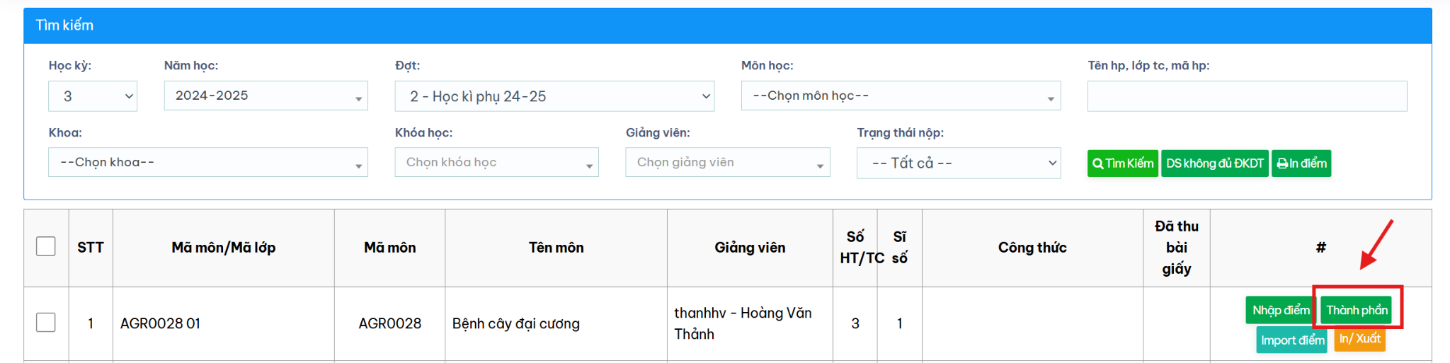 Gán công thức điểm