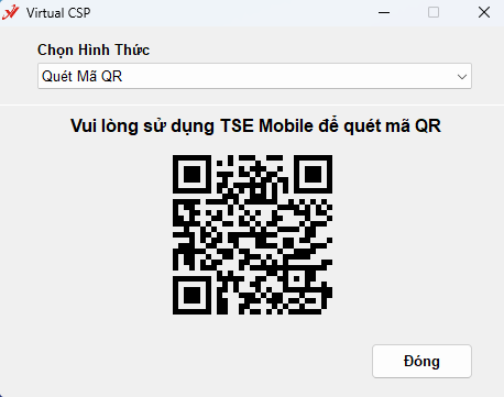 Đăng nhập Virtual CSP bằng mã QR