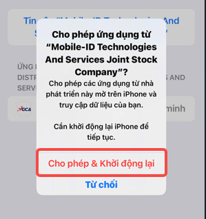 Cho phép & Khởi động lại